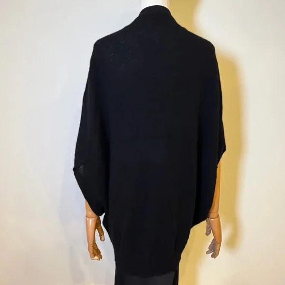 Aqua Cashmere 100% Cashmere Oversized Cardigan Black S NWOT